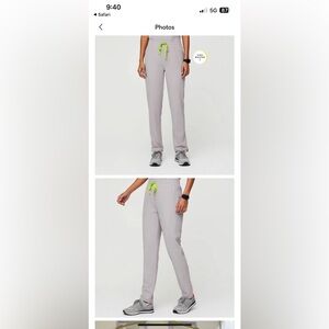 Figs Yola High Waisted - Scrub Pants XXS and XXS scrub top- Slate.